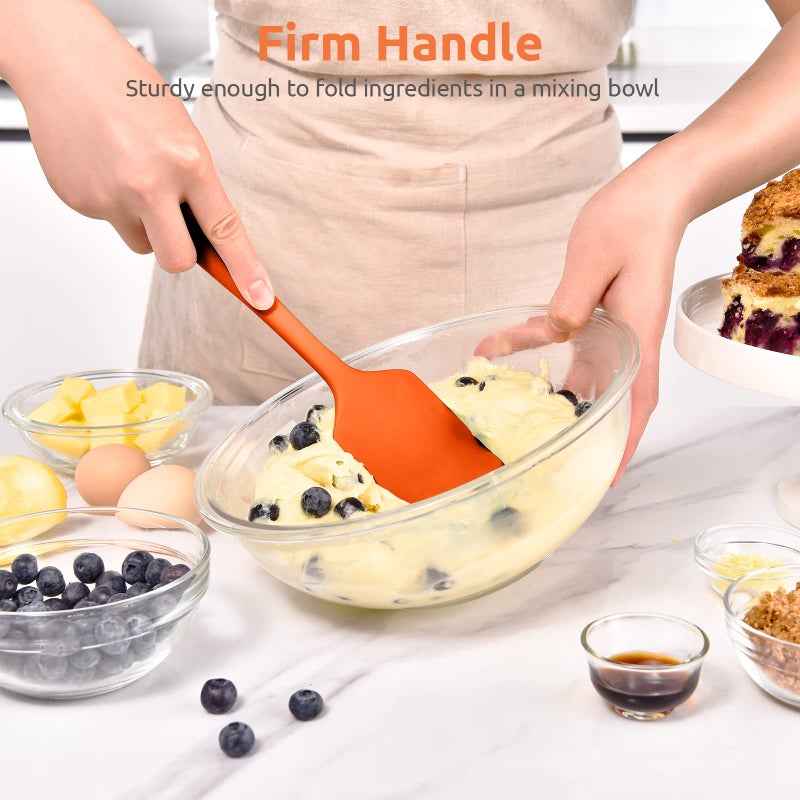 U-Taste Heat Resistant Silicone Large Spatula: U-Taste 600ÂºF High Heat Flexible 11.38in Silicon Mixing Stirring Cooking Scraping Baking Bowl Scraper Seamless Spreader for Kitchen Nonstick Cookware (Orange) - Image 5