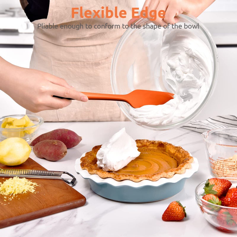 U-Taste Heat Resistant Silicone Large Spatula: U-Taste 600ÂºF High Heat Flexible 11.38in Silicon Mixing Stirring Cooking Scraping Baking Bowl Scraper Seamless Spreader for Kitchen Nonstick Cookware (Orange) - Image 4