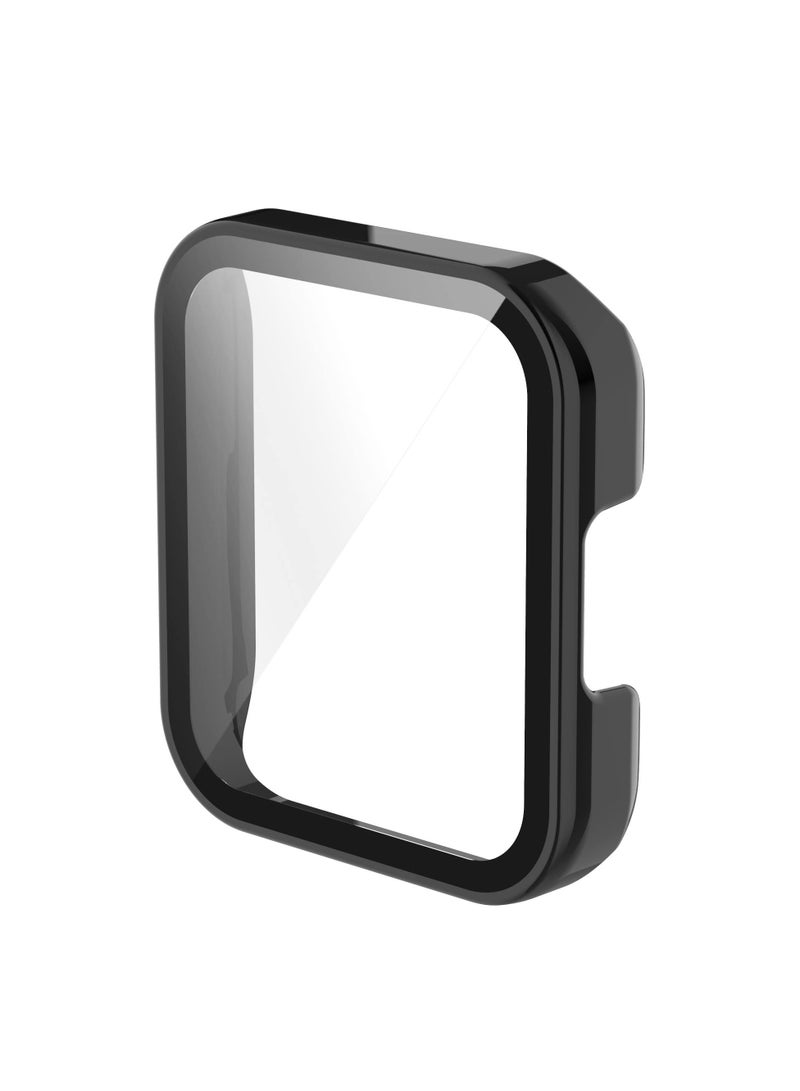 جراب زجاجي متوافق مع ملحقات جراب ساعة شاومي ريدمي 2 لايت الذكية، غطاء حماية كامل مقاوم للخدش في جميع أنحاء الكمبيوتر الصلب لساعة ريدمي 2 لايت، اسود - Image 3