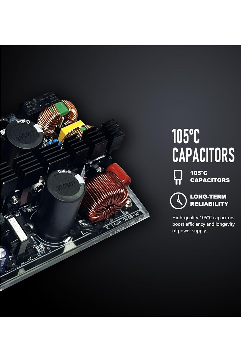 650w Computer Power Supply - Low Noise - Sheathed Cables - Dual Ball Bearing Fan - Image 5