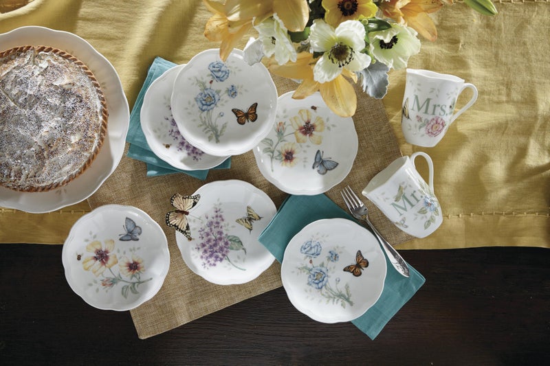 Lenox Dinnerware Set, Butterfly Meadow 6-Piece Tidbit Plate Set, Service For 6, Durable Porcelain Appetizer Plates, Dishwasher And Microwave Safe, Ceramic Plates, Salad Plate (Assorted, 6 Piece) - Image 4