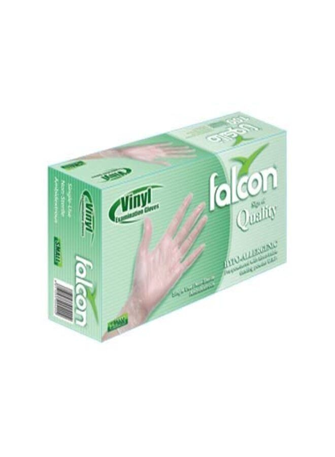 Falcon Vinyl Gloves - Clear Powder Free - S (2 Packs x 100 Pieces) - Image 2