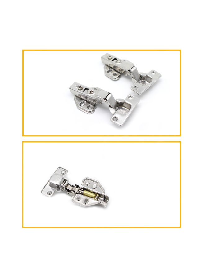 2-Piece Hydraulic Buffer Cabinet Door Hinge Silver 0.175kg - Image 4