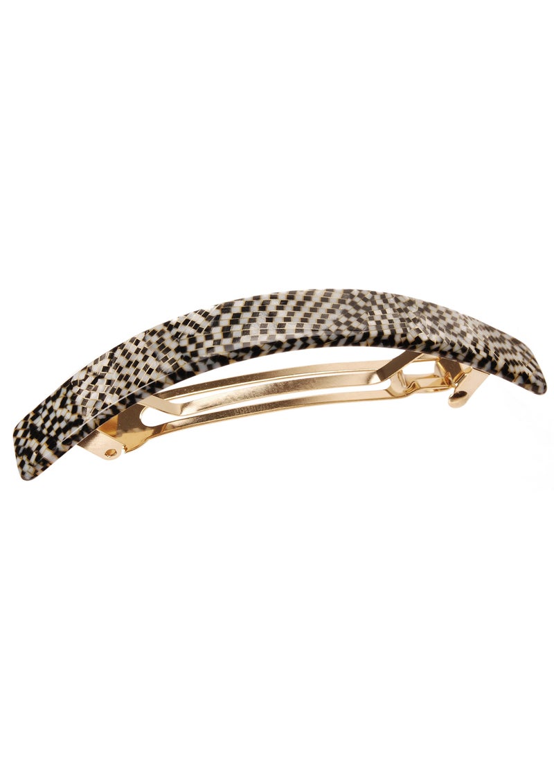 France Luxe France Luxe Narrow Rectangle Volume Barrette - Opera Silver 