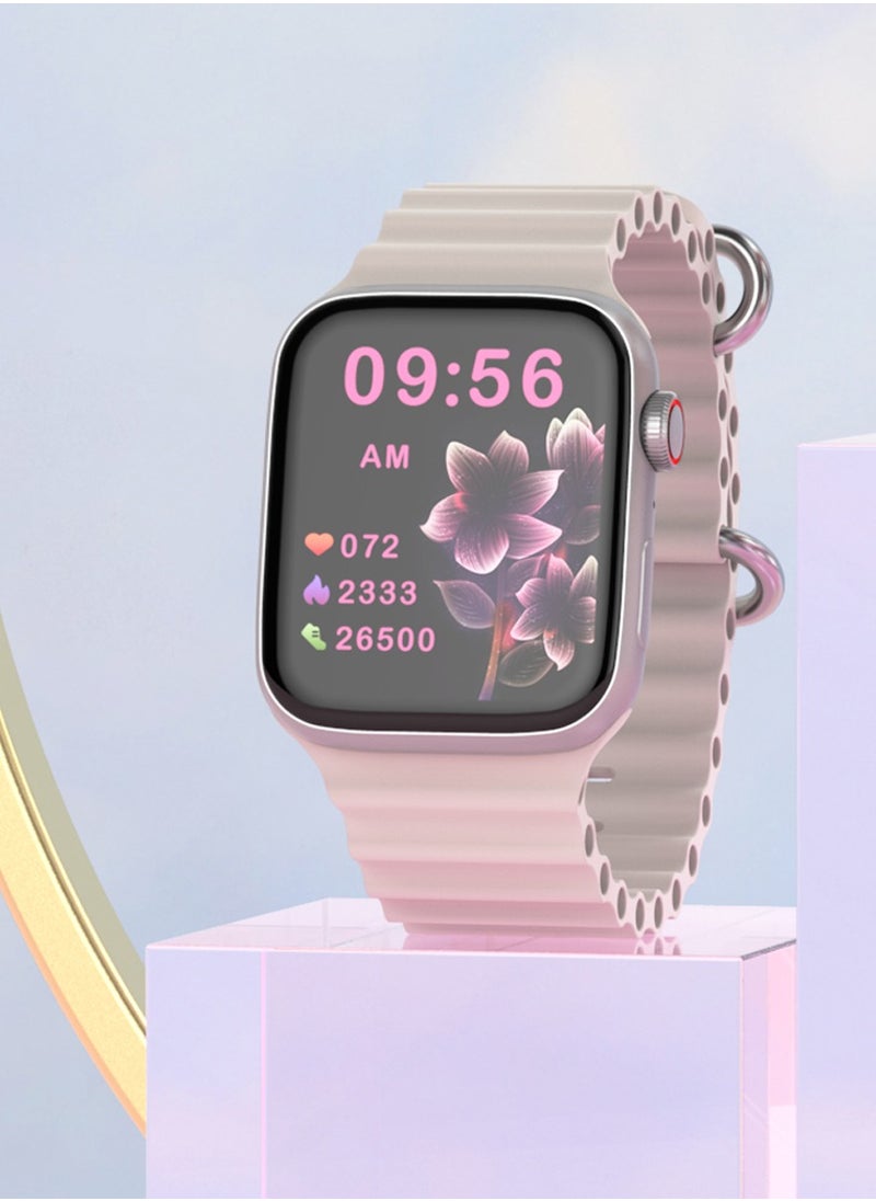 modio Modio Super Mini Ladies Special Smart Watch with Three Set Strap and Wireless Charger Silver  - Image 2