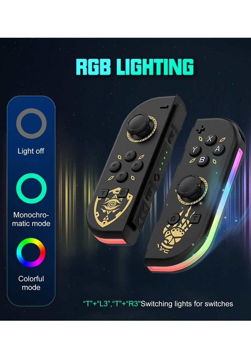 Generic Joycon Controllers for Nintendo Switch, Replacement for Switch Controller with RGB LED, Adjustable Turbo & Vibration, Motion Control/Wake-Up/Screenshot (New Black)  - Image 3