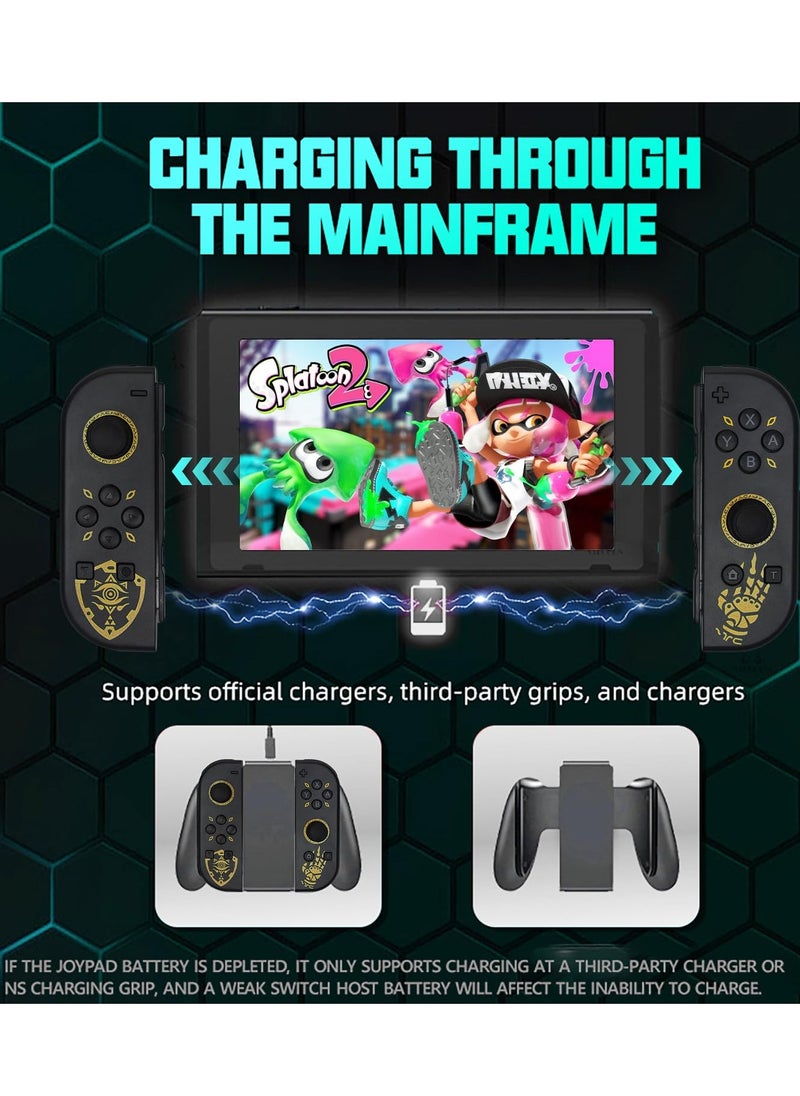 Generic Joycon Controllers for Nintendo Switch, Replacement for Switch Controller with RGB LED, Adjustable Turbo & Vibration, Motion Control/Wake-Up/Screenshot (New Black)  - Image 5
