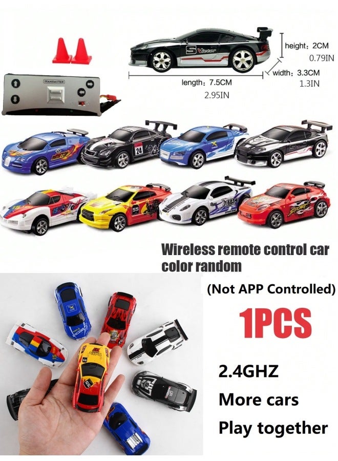 Strictly Select 2.4G Mini Coke Can Power Induction Four-way Remote Control Racing APP Dual-mode Car Toy Model-Color:2.4g Random One (no App)  - Image 1