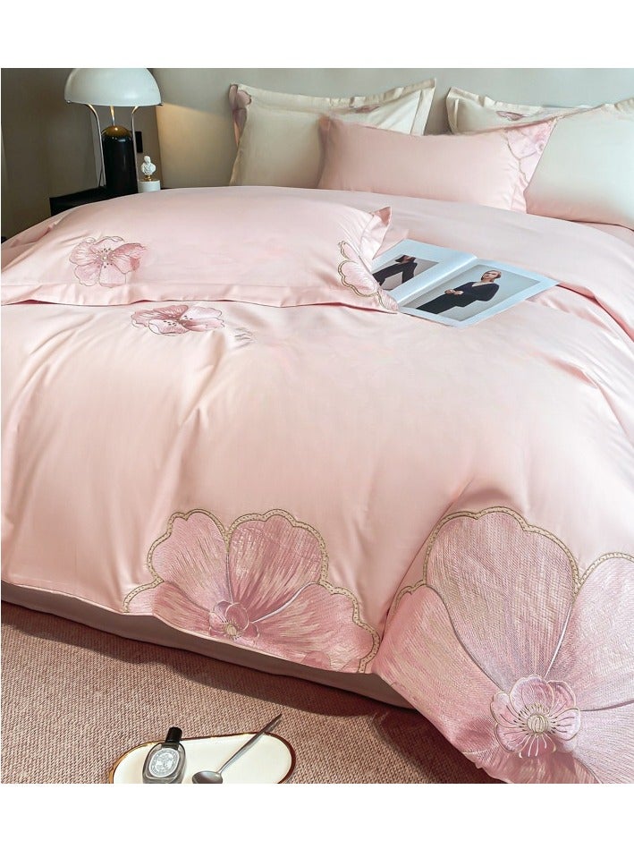 Fitted Sheet Style — French High-End 60 Thread Pure Cotton Embroidered Bedding Four Piece Set - Image 1