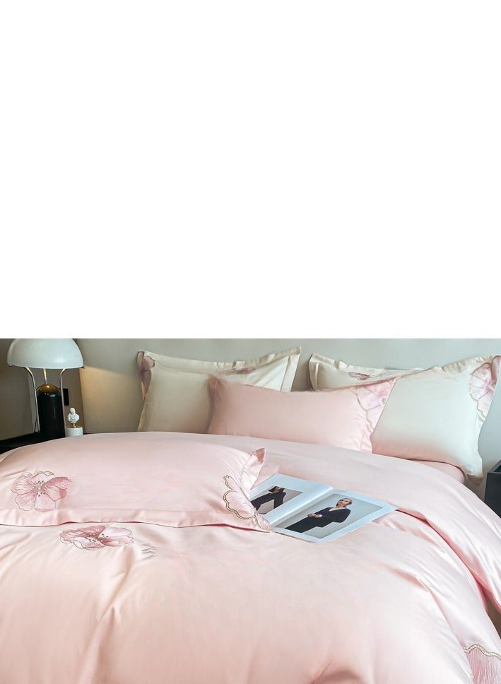 Fitted Sheet Style — French High-End 60 Thread Pure Cotton Embroidered Bedding Four Piece Set - Image 3