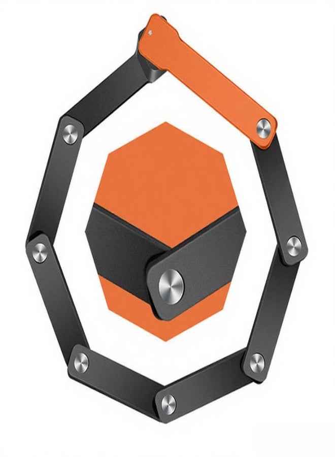 ويست بايكنج قفل دراجة قابل للطي صغير الحجم، مضاد للسرقة، مزود بسلسلة متينة لحماية الدراجة والدراجة الكهربائية/السكوتر، مع 3 مفاتيح - Image 3