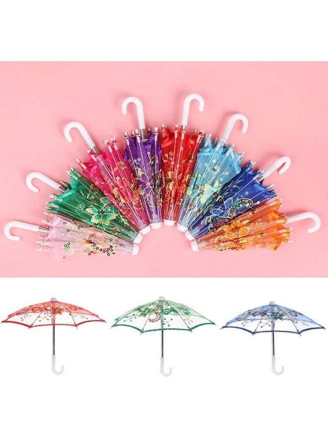 INFISPACE Kid's Fancy Mini Umbrella for Doll House Accessories & Birthday Decor (Random Colors, 22 cm) (Pack of 2) - Image 2