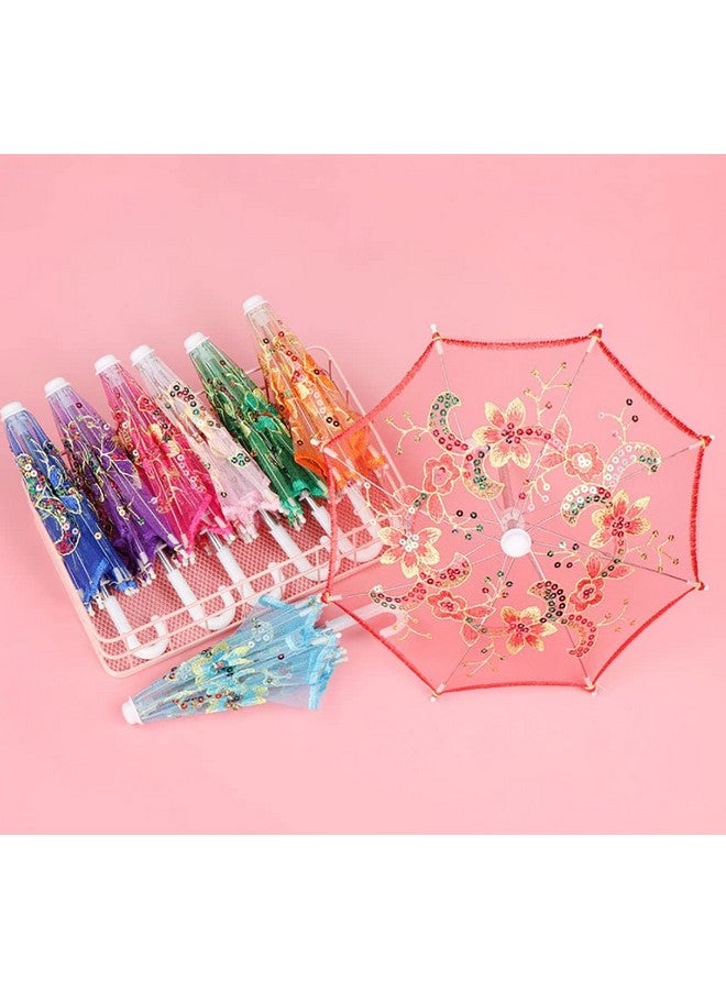 INFISPACE Kid's Fancy Mini Umbrella for Doll House Accessories & Birthday Decor (Random Colors, 22 cm) (Pack of 2) - Image 5