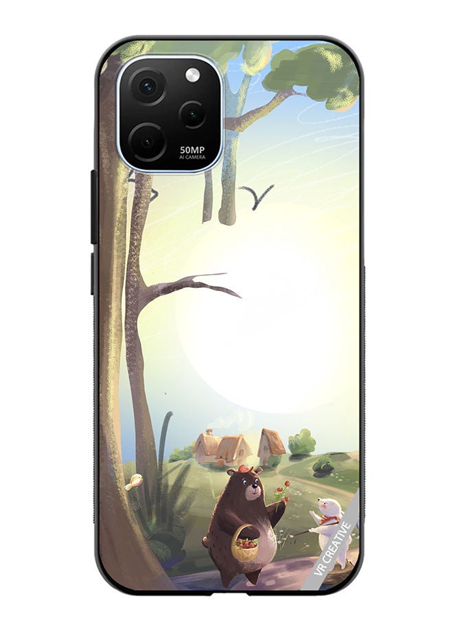 VR CREATIVE Protective Case Cover For Huawei Enjoy 50z Bear And Rabbit Design Multicolour - Image 1