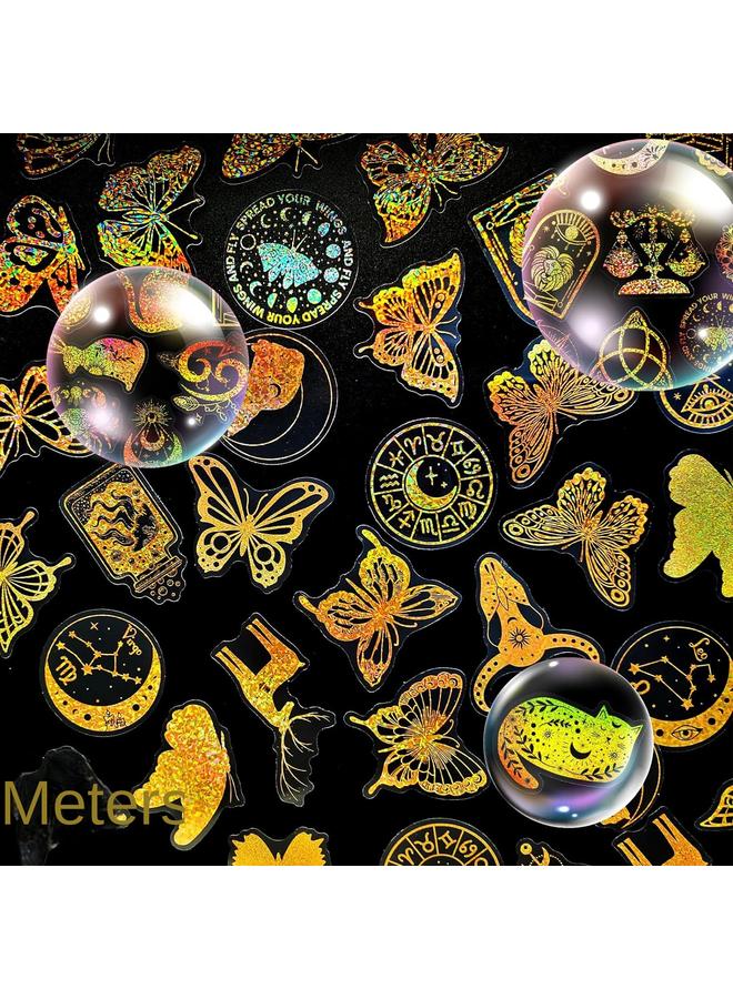 Bluejw Selling 100 Transparent Laser Stickers New PET Creative Diy Retro Laser Hand Account Holographic Stickers - Image 2