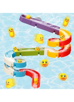 ZERIFAM Bath Toys for Toddler, 34pcs Duck Slide Bath Toy, DIY Ball Track Shower Water Slide Birthday Gifts for Boys Girls Ages 1 2 3 4 5 Years Old  - Image 1