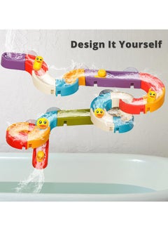 ZERIFAM Bath Toys for Toddler, 34pcs Duck Slide Bath Toy, DIY Ball Track Shower Water Slide Birthday Gifts for Boys Girls Ages 1 2 3 4 5 Years Old  - Image 3
