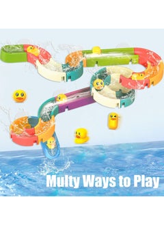 ZERIFAM Bath Toys for Toddler, 34pcs Duck Slide Bath Toy, DIY Ball Track Shower Water Slide Birthday Gifts for Boys Girls Ages 1 2 3 4 5 Years Old  - Image 4
