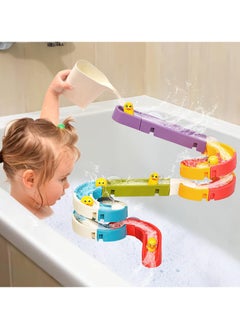 ZERIFAM Bath Toys for Toddler, 34pcs Duck Slide Bath Toy, DIY Ball Track Shower Water Slide Birthday Gifts for Boys Girls Ages 1 2 3 4 5 Years Old  - Image 5
