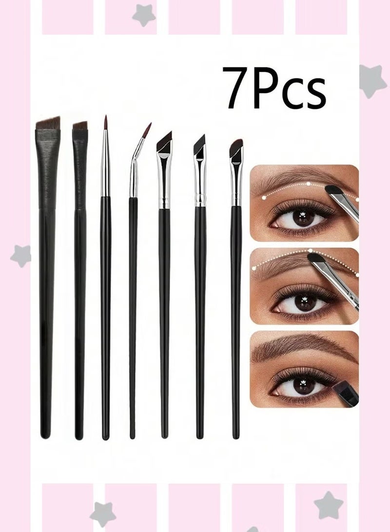 7pcs Eyeliner Brush Eyebrow Brush Set,Fine Angled Ultra thin Precision Makeup Brushes, Precision Gel Eye Liner - Image 1