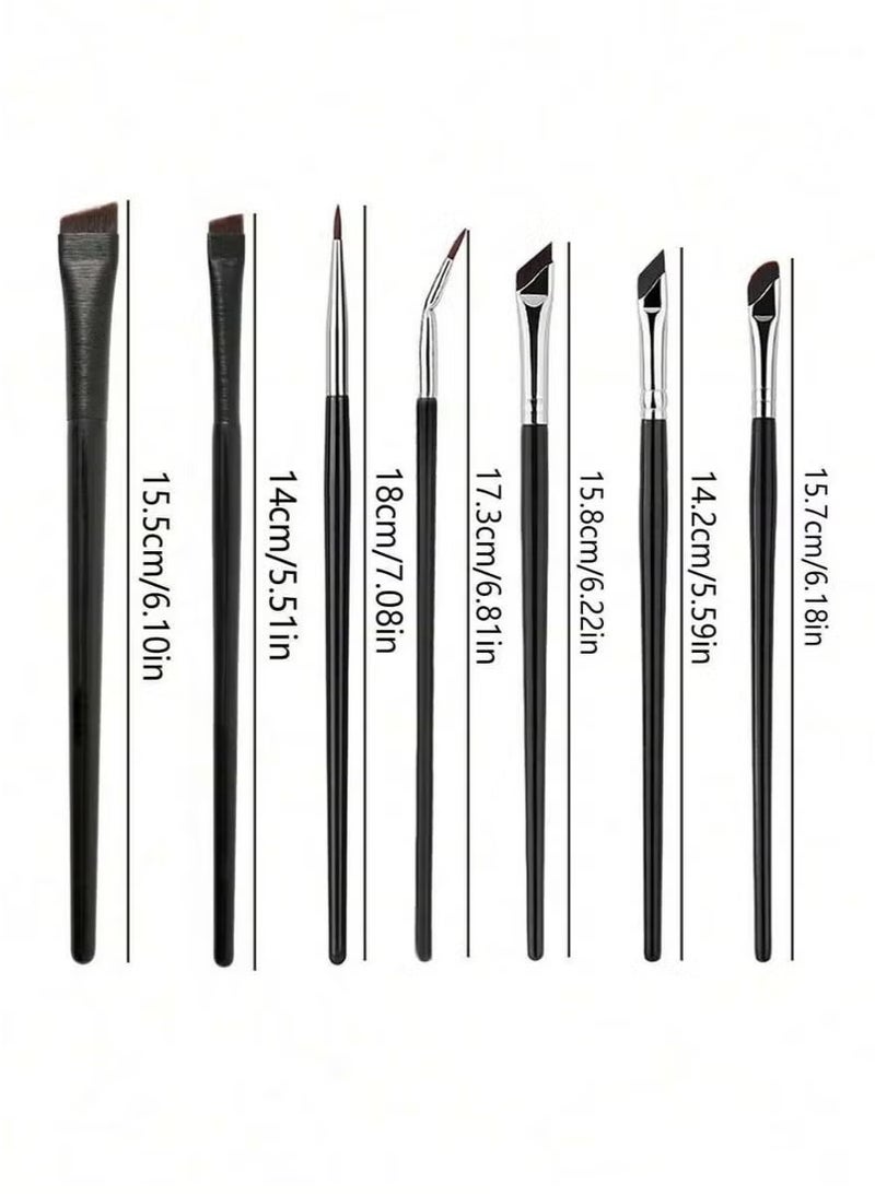 7pcs Eyeliner Brush Eyebrow Brush Set,Fine Angled Ultra thin Precision Makeup Brushes, Precision Gel Eye Liner - Image 2