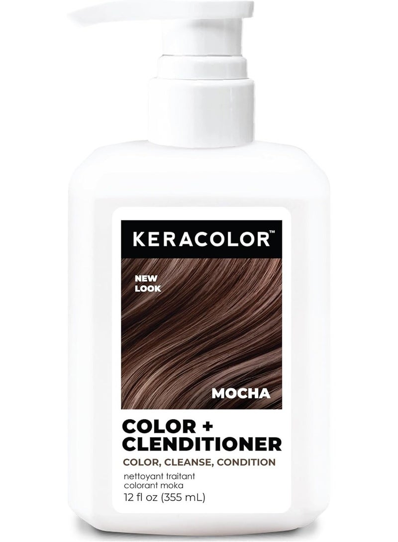 Keracolor Clenditioner MOCHA Hair Dye - Semi Permanent Hair Color Depositing Conditioner, Cruelty-free, 12 fl oz (Pack of 1) - Image 1