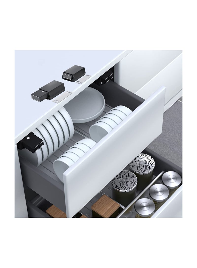 SOLARAE Heavy Duty Magnetic Door Rebounder - 2 Pack Push-to-Open Cabinet Hardware for Hidden Touch Latches and Drawer Pulls, Ideal for RV Closets, Strong Pop-Out Mechanism, Black Finish. - Image 3