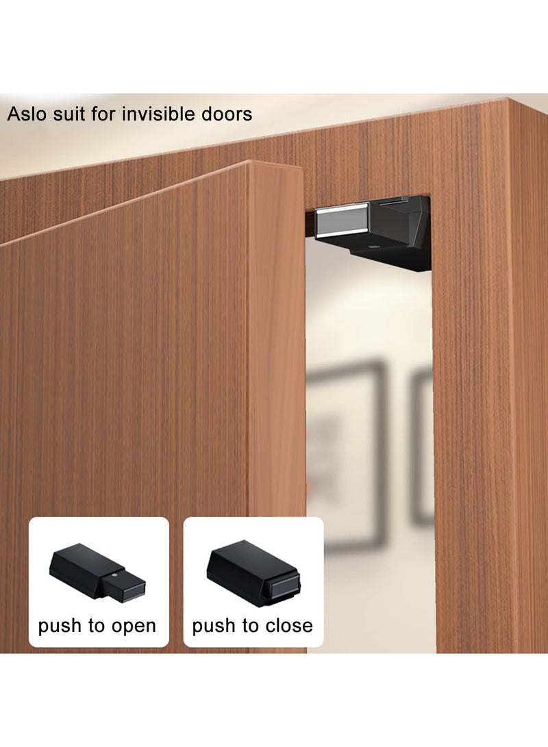 SOLARAE Heavy Duty Magnetic Door Rebounder - 2 Pack Push-to-Open Cabinet Hardware for Hidden Touch Latches and Drawer Pulls, Ideal for RV Closets, Strong Pop-Out Mechanism, Black Finish. - Image 2