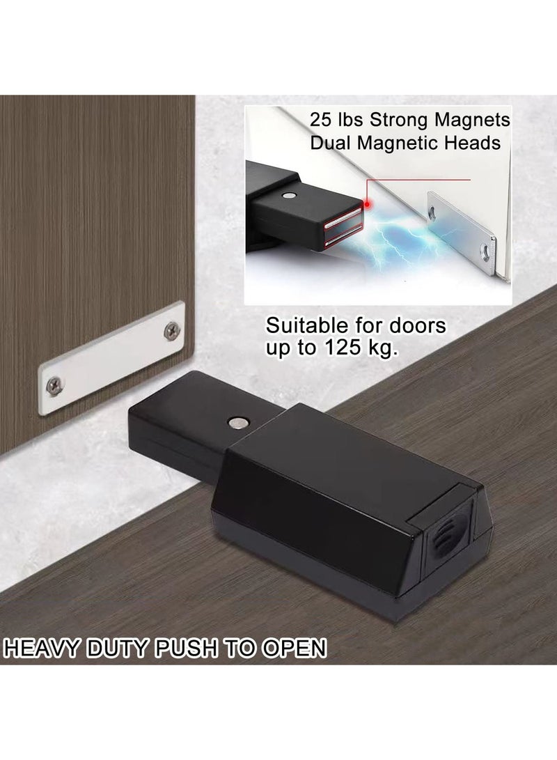 SOLARAE Heavy Duty Magnetic Door Rebounder - 2 Pack Push-to-Open Cabinet Hardware for Hidden Touch Latches and Drawer Pulls, Ideal for RV Closets, Strong Pop-Out Mechanism, Black Finish. - Image 4