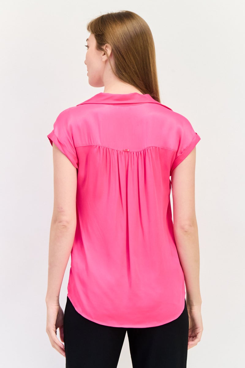 SALSA Women Regular Fit Solid Blouse, Pink - Image 3