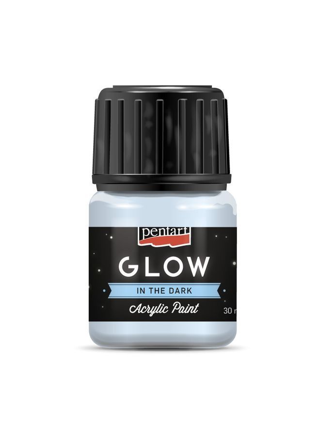 Acrylic paint glow in the dark 30 ml - light blue