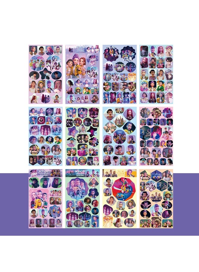 KPop Demon Hunters 12 Sheets/Set KPop Demon Hunters Stickers for Journal Handbook Anime Collection - Image 2