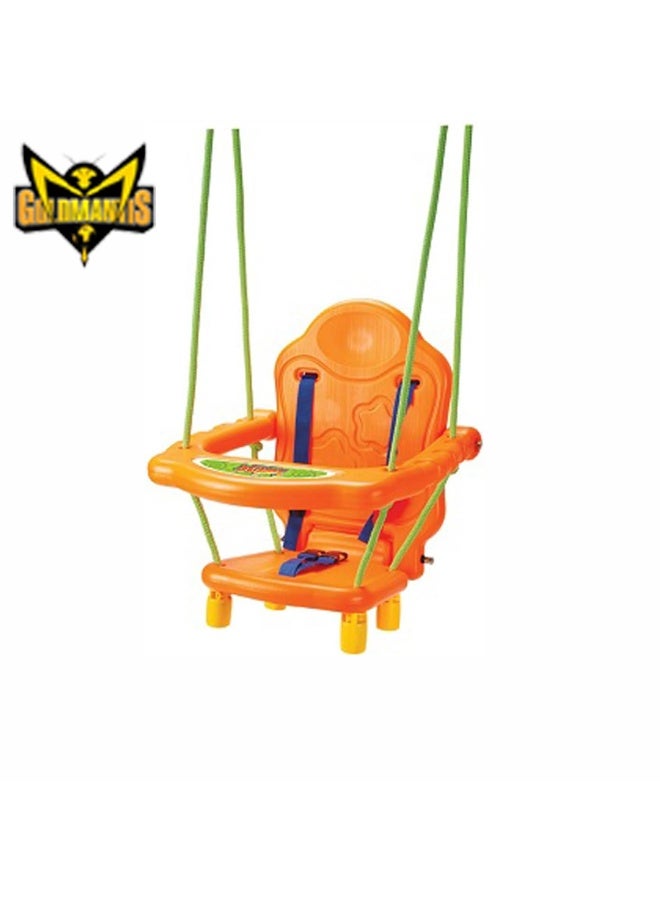 GOLD MANTIS Kids Swing Set with Safety Harness – Toddler Indoor Outdoor Swing Chair with Frame – Adjustable Seat & Rope Height – Baby Swing for Home & Garden Play - Image 3