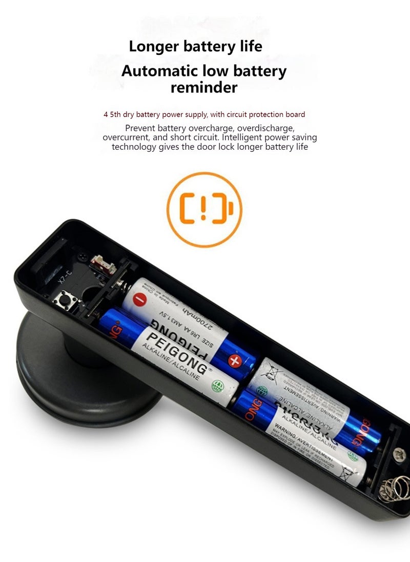Smart Door Lock, TuYa APP/  Fingerprint/Swipe Card/Password/Key