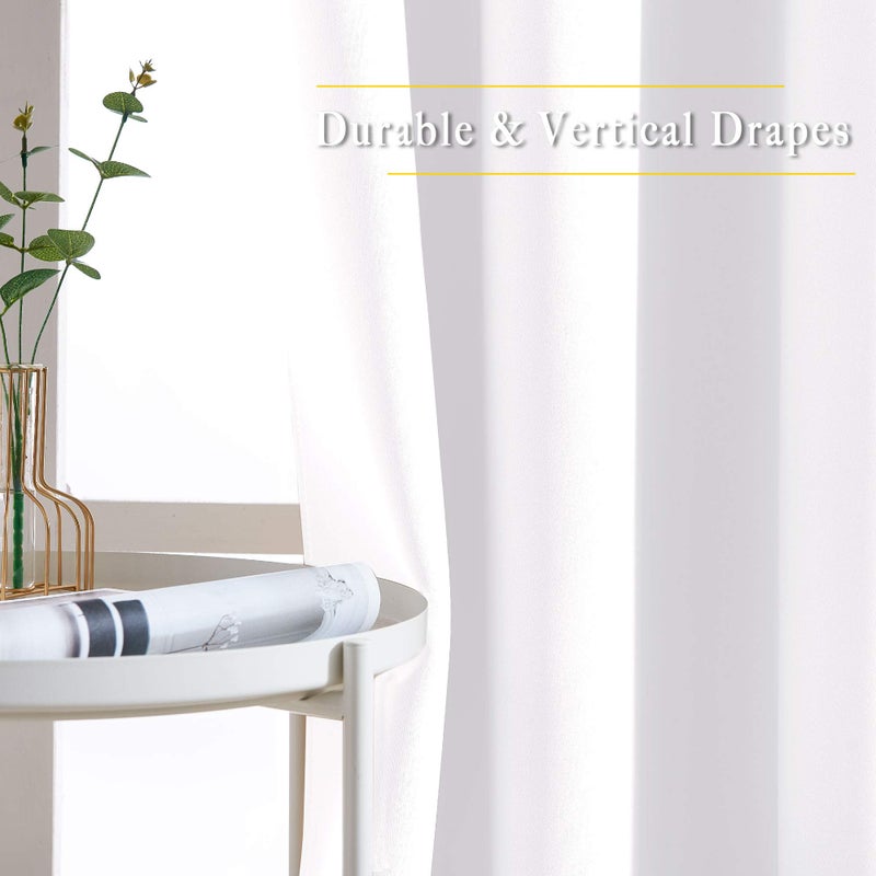 NICETOWN White Room Darkening Draperies and Curtains - Home Fashion Energy Saving Grommet Top Room Darkening Drape Panels for Bedroom (Set of 2 Panels, 52 by 72 Inch, White) - Image 5