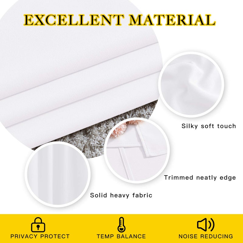 NICETOWN White Room Darkening Draperies and Curtains - Home Fashion Energy Saving Grommet Top Room Darkening Drape Panels for Bedroom (Set of 2 Panels, 52 by 72 Inch, White) - Image 4
