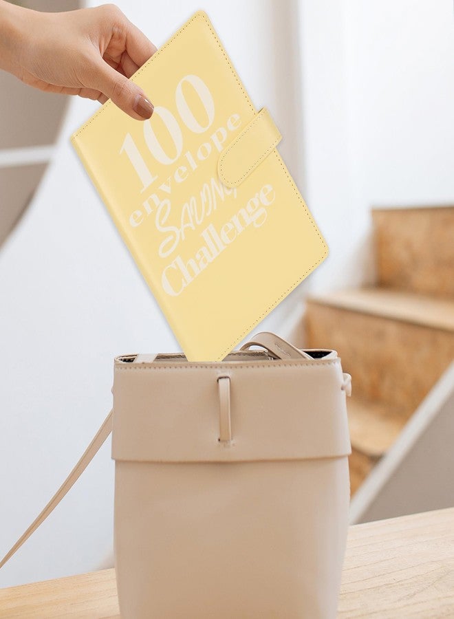 NICOOTH 100 Envelopes Money Saving Challenge Money Saving Binder 100 Envelope Challenge Binder Savings Binder Envelope A5 Savings Challenge Book (A5full Yellow) - Image 4