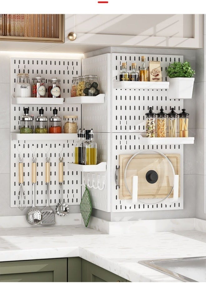 HQ-GAMING - Pegboard Combination Wall Organizer Kit, Wall Mounted Peg Board Organizer with 3 Pegboards & Accessories Hanging, Display Pegboard Panel Kits for for Home, Office (Black) - Image 1