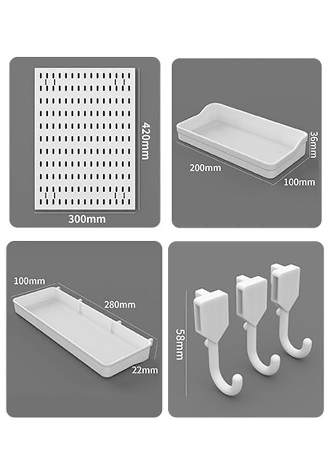 HQ-GAMING - Pegboard Combination Wall Organizer Kit, Wall Mounted Peg Board Organizer with 3 Pegboards & Accessories Hanging, Display Pegboard Panel Kits for for Home, Office (Black) - Image 1