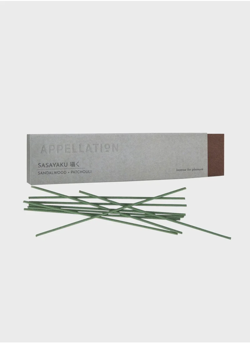 Appellation Sasayaku Sandalwood & Patchouli Japanese Incense