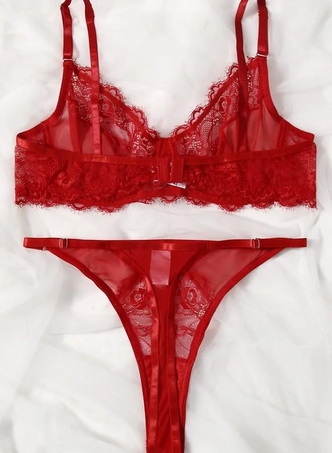 Take Two Non-Padded Lace Bra and Thong Set