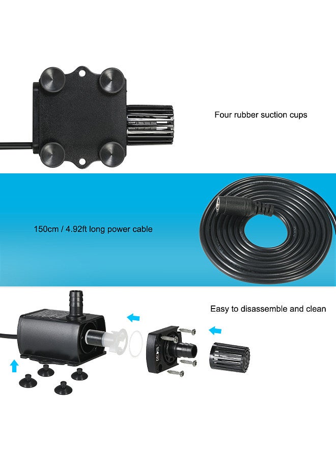 Decdeal Ultra-quiet Mini DC12V 10W 400L/H Lift 400cm Brushless Water Pump 5.5*2.1mm Female Submersible Fountain with Flow Adjustment Function  - Image 2