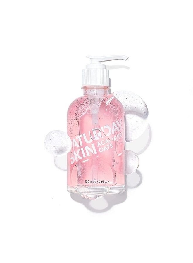 saturday skin Hydrating Gentle Facial Gel Cleanser Makeup Remover Sensitive Skin Face Wash Antioxidant Vitamin Brightening Smoothing | Korean Skin Care Cica Acai Berry Oats - Image 4