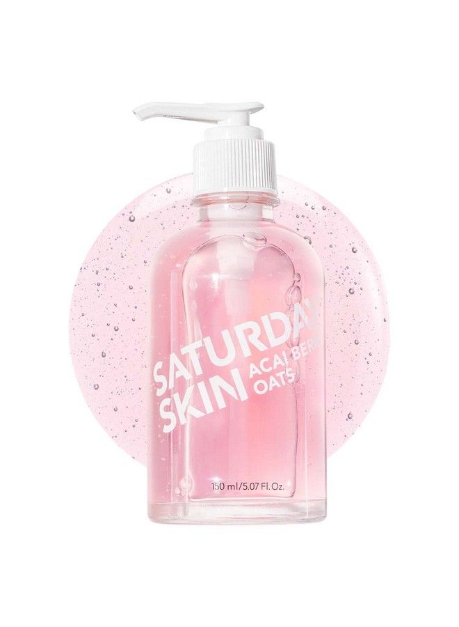 saturday skin Hydrating Gentle Facial Gel Cleanser Makeup Remover Sensitive Skin Face Wash Antioxidant Vitamin Brightening Smoothing | Korean Skin Care Cica Acai Berry Oats - Image 1