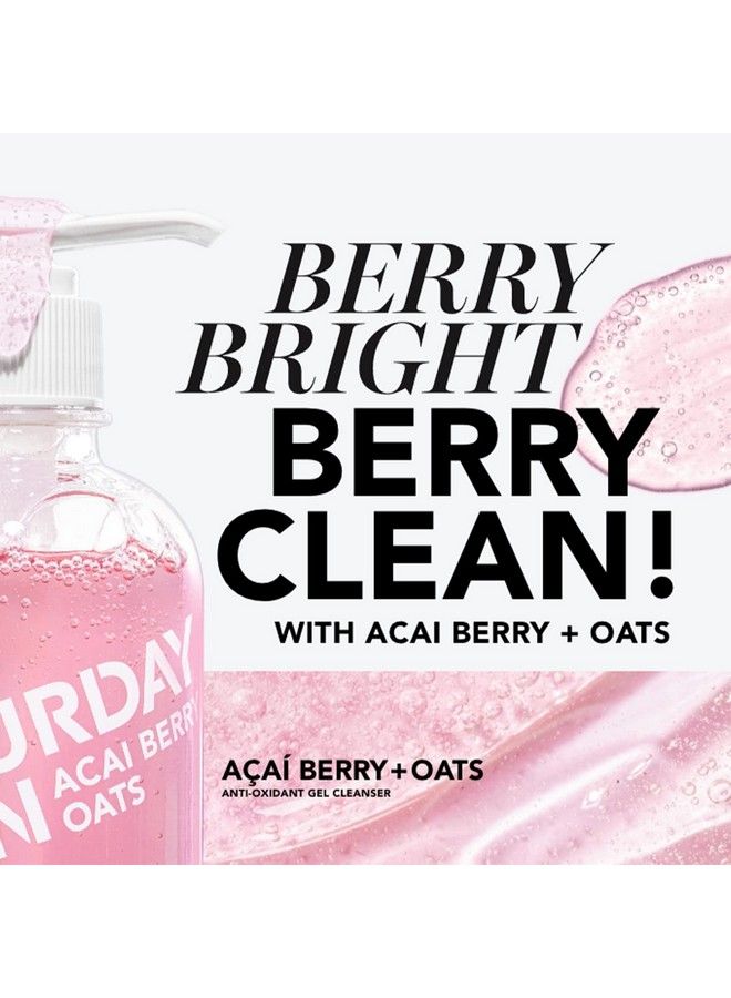 saturday skin Hydrating Gentle Facial Gel Cleanser Makeup Remover Sensitive Skin Face Wash Antioxidant Vitamin Brightening Smoothing | Korean Skin Care Cica Acai Berry Oats - Image 5