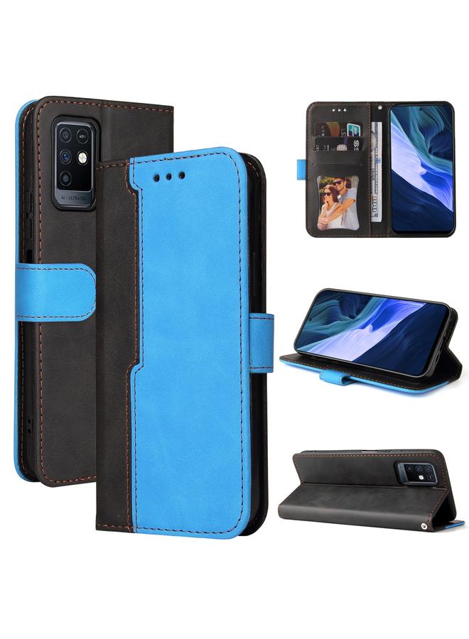 زبون جراب لهاتف Infinix Note 10 Business Stitched - جراب جلد PU قابل للطي أفقيًا ملونًا مع حامل وفتحات للبطاقات وإطار للصور - Image 1