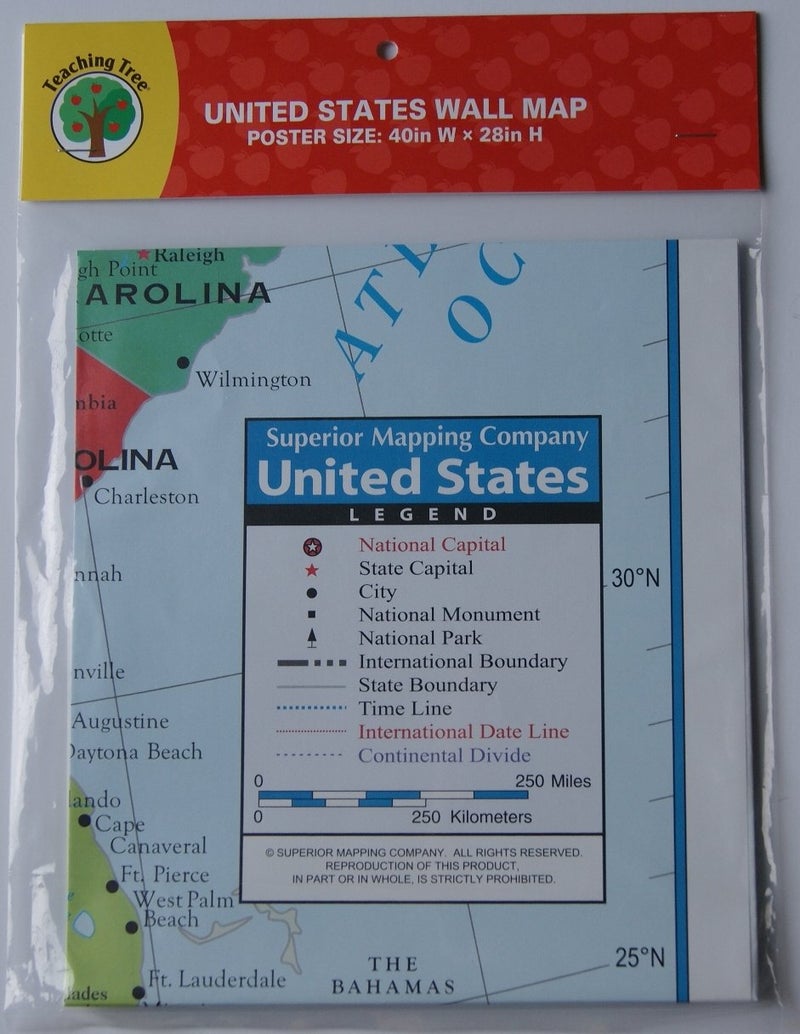Teaching Tree United States Wall Map - 40" x 28" - Image 2
