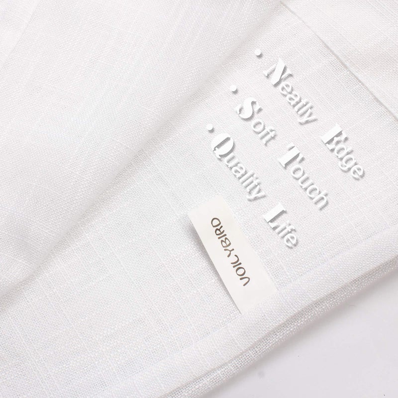 VOILYBIRD Palma Linen Look Semi Sheer Curtains for Bedroom 63 Inch Length Draperies & Curtains Bronze Grommet (52''W x 63''L, 2 Panels, White) - Image 5