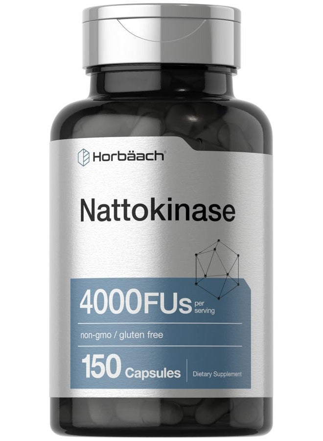 Horbäach Nattokinase Supplement 4000 FU | 150 Capsules | Non-GMO, Gluten Free - Image 1