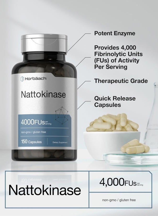 Horbäach Nattokinase Supplement 4000 FU | 150 Capsules | Non-GMO, Gluten Free - Image 4